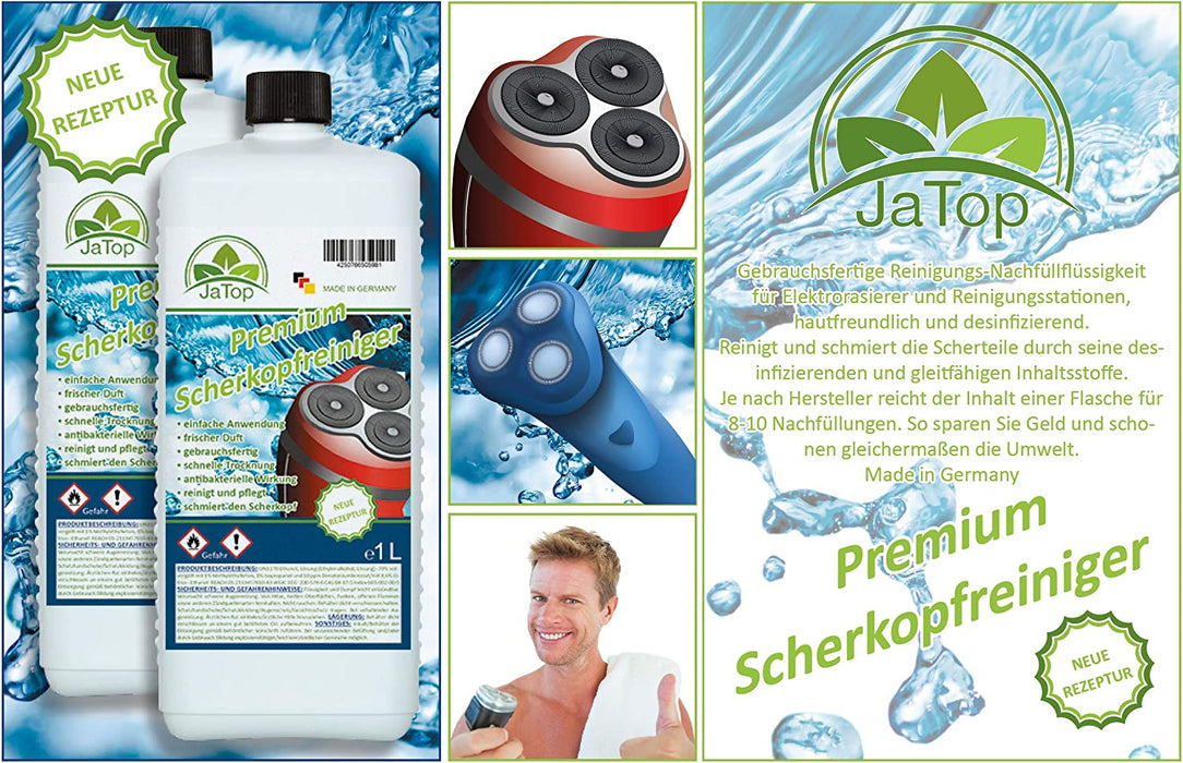 2 Liter JaTop Scherkopfreiniger geeignet für Braun, Panasonic
