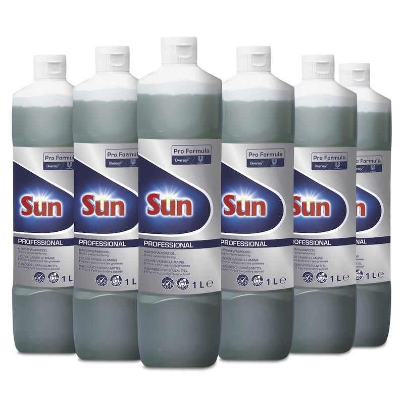 Sun Professional Handgeschirrspülmittel 6x1L Handgeschirrspülmittel mit Zitronenduft