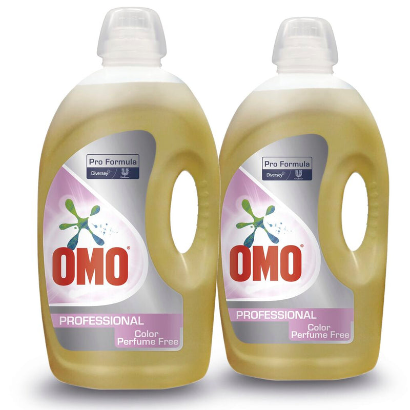 Omo Professional Parfümfrei 2x5L - EU ECOLABEL-geprüftes parfümfreies Flüssigwaschmittel für Buntwäsche, aktiv bei 30°C.