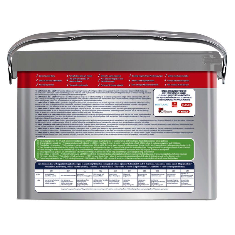 Sun Professional All in One Extra Power Tabs. Geschirrreiniger Tabs mit der besten Formel von Sun, geeignet für Haushaltsgeschirrspüler