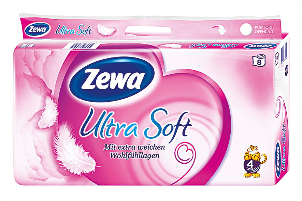 ZEWA Toilettenpapier Ultra Soft 150 Blatt 4lagig 8er Pack