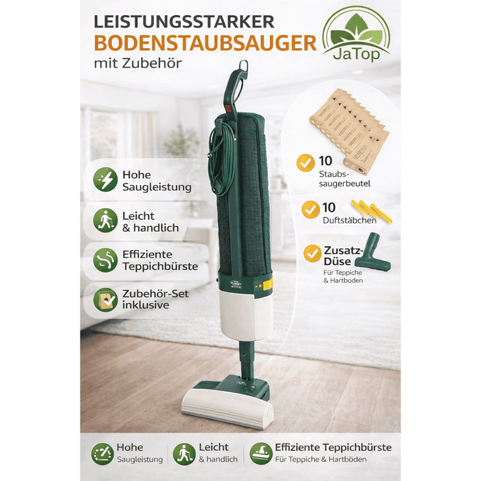 Original Vorwerk Kobold 121 inkl. Elektrobürste ET 340, Hartbodendüse und 10 Staubsaugerbeutel +Duft Renewed + generalüberholt Garantie, mit Beutel