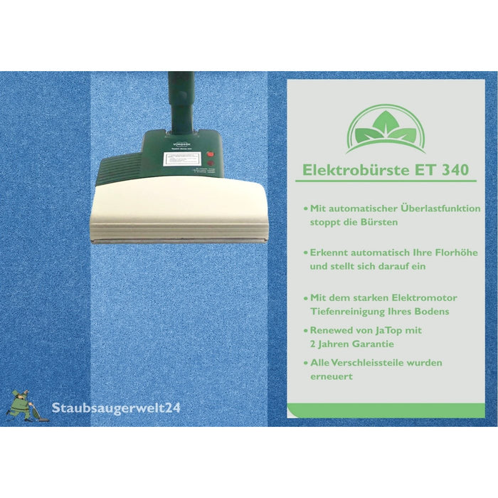 Original Vorwerk Kobold 121 inkl. Elektrobürste ET 340, Hartbodendüse und 10 Staubsaugerbeutel +Duft Renewed + generalüberholt Garantie, mit Beutel