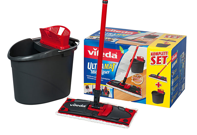 VILEDA Bodenwischer Ultramat Komplett-Set inklusive Stiel und Eimer