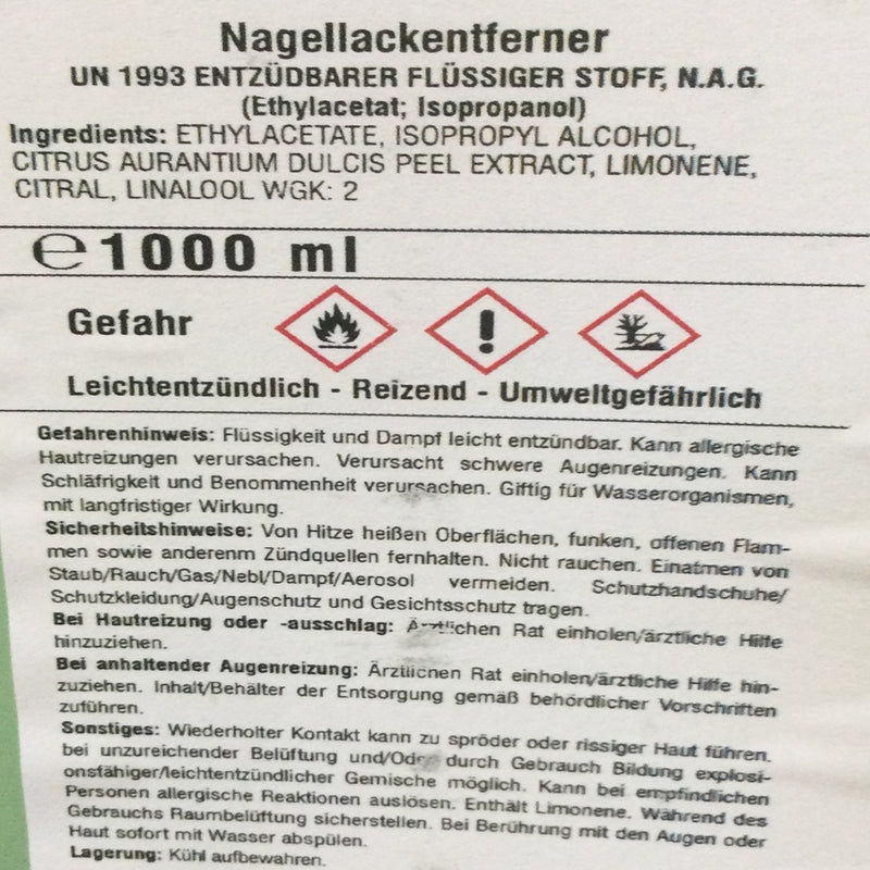 JaTop 1L Nagellackentferner, Nagellack Remover, Acetonfrei