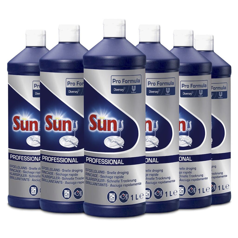 Sun Professional Klarspüler 6x1L Klarspüler für Haushaltsgeschirrspülmaschinen