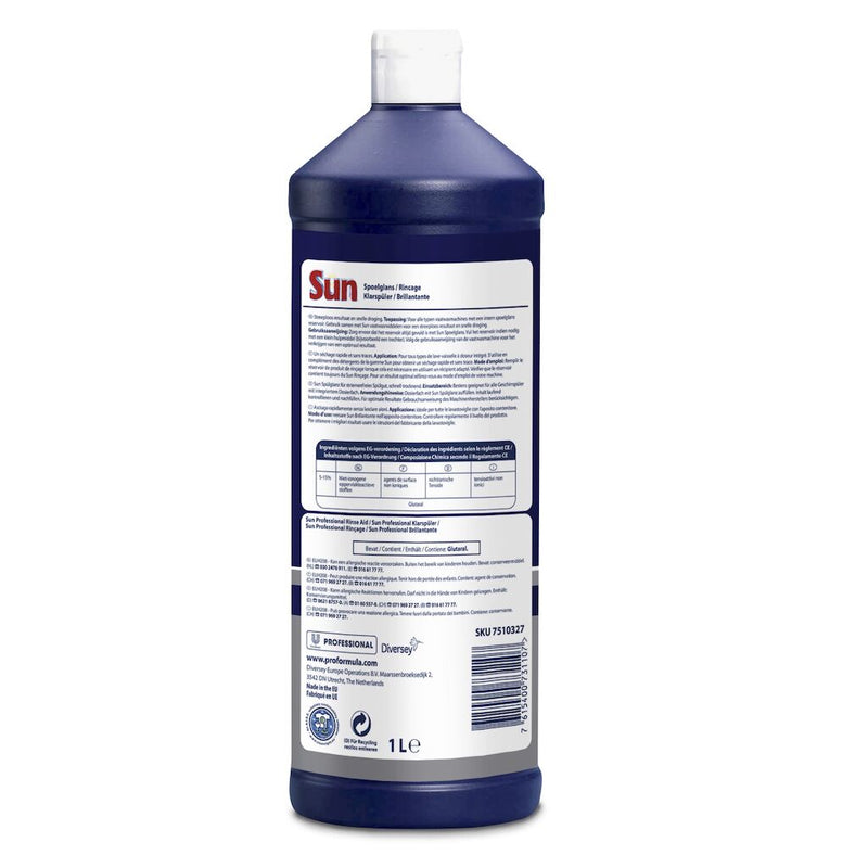 Sun Professional Klarspüler 1L Klarspüler für Haushaltsgeschirrspülmaschinen