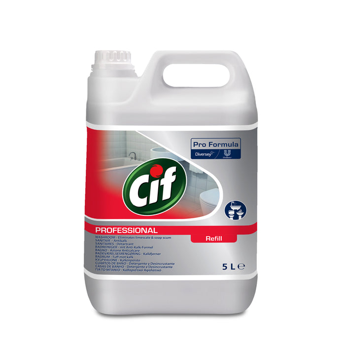 Cif Professional Badreiniger mit Anti-Kalk-Formel Kanister 5L Sprühflasche 0,75L