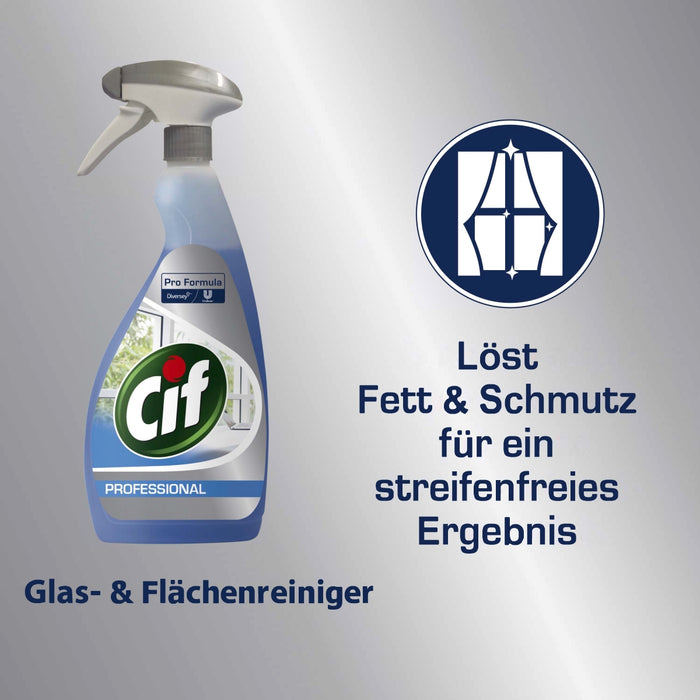 Cif Professional Fensterreiniger u. Glasreiniger 6x0,75L Sprühflasche