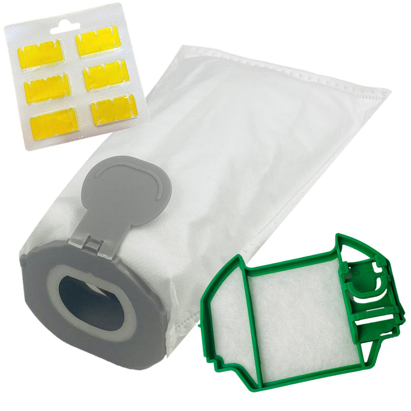 6 Staubsaugerbeutel Vlies geeignet für Vorwerk Kobold VK7 inkl. Motorfilter, Duft
