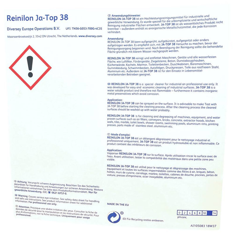 JaTop38 Reinilon Intensivreiniger, Ja Top 38, jatop 38, 10L