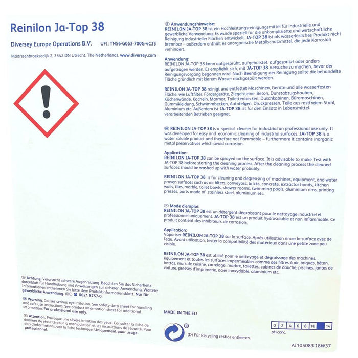 JaTop38 Reinilon Intensivreiniger, Ja Top 38, jatop 38, 10L