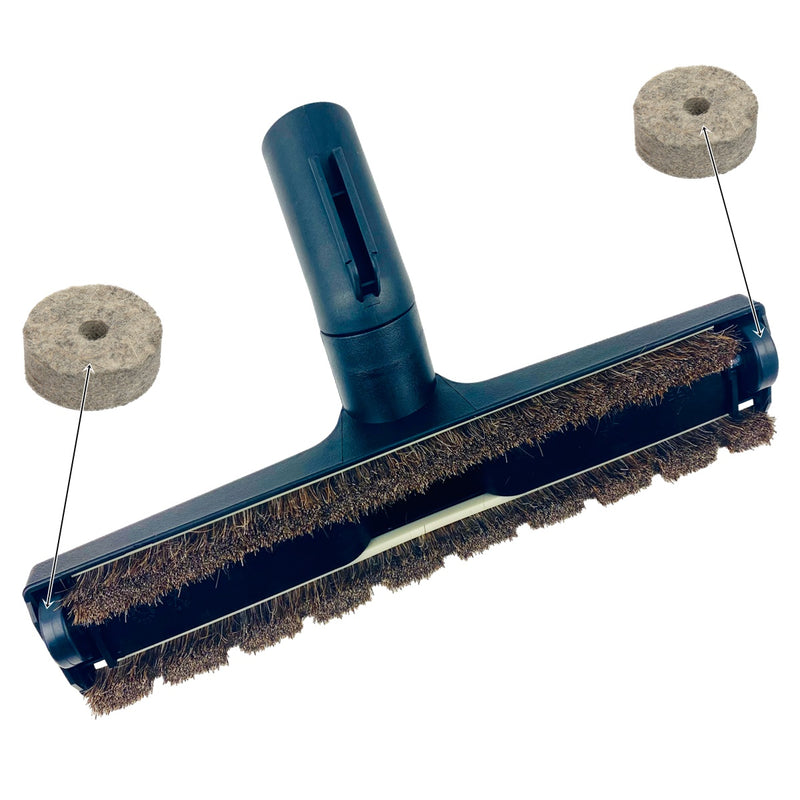 Parkett- Fliesendüse Rosshaar natur, 2 Gleitrollen, Flizrollen für Miele Staubsauger