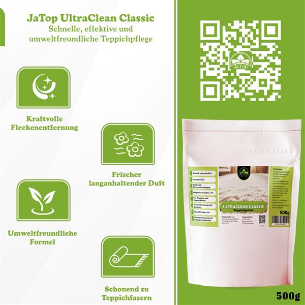 UltraClean Classic Teppichreinigungspulver, Teppichpulver, 500 gr