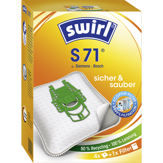 Staubsaugerbeutel Swirl S71 oder Hausmarke SSW 601