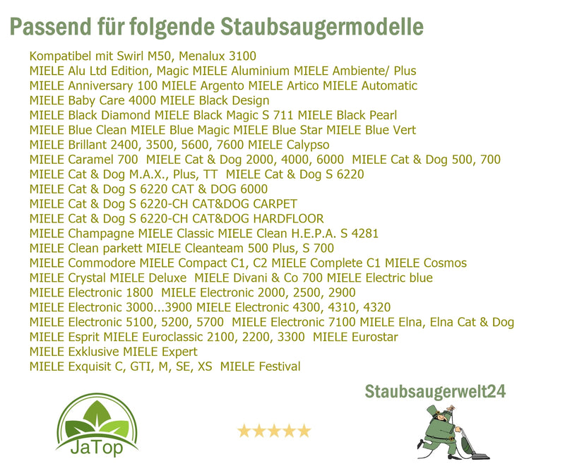 30 Staubsaugerbeutel geeignet für Miele Brillant 2400, 3500, 5600, 7600 Filtertüten