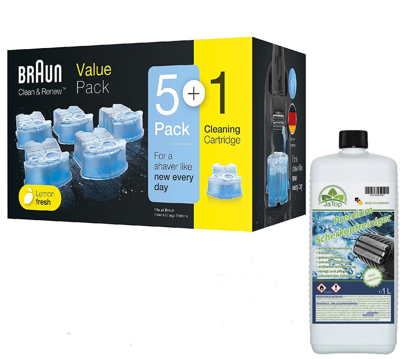 Original Braun Clean + Renew CCR Kartuschen + 1l JaTop Nachfüllung