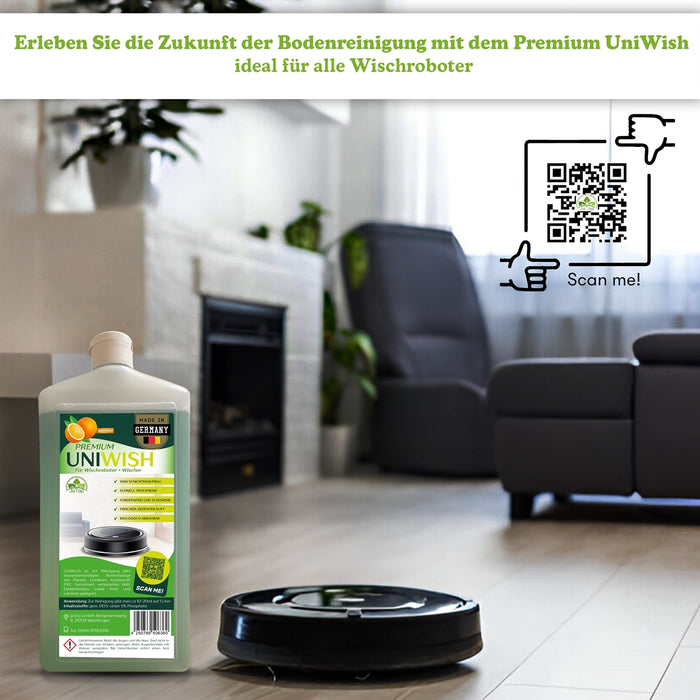 UniWisch Set Bodenreiniger für Saugwischroboter Saugwischer 0,75Lx2