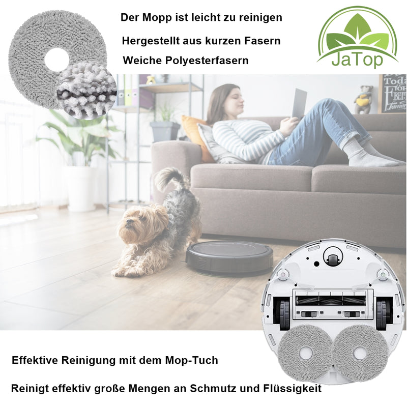 2 Stück Wischtücher geeignet für Xiaomi Saugroboter X10+, X20+,Dreame L10s Ultra